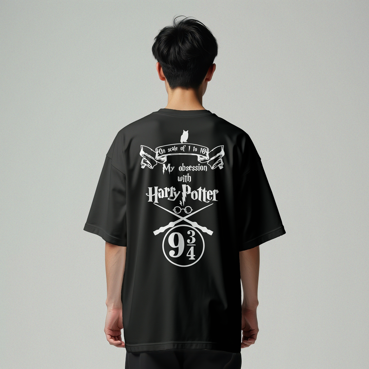 - Men's Oversized T-Shirt – Wizards & Wands | Harry Potter Inspired Streetwear- 592.37