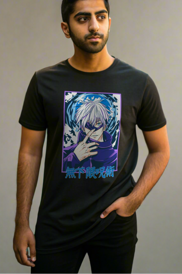 - Men's Satoru Gojo Limitless Void Printed Oversized T-Shirt- 422.88