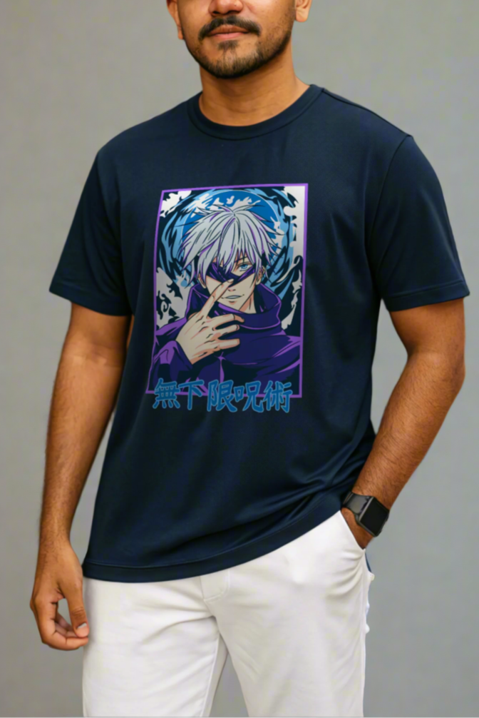 - Men's Satoru Gojo Limitless Void Printed Oversized T-Shirt- 422.88