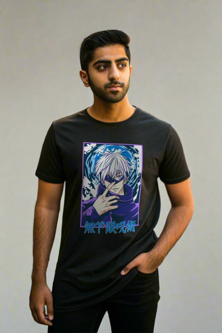 - Men's Satoru Gojo Limitless Void Printed Oversized T-Shirt- 422.88