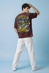 Stay Rad | Sketch Edition | Unisex Acid Washed Oversized Tee