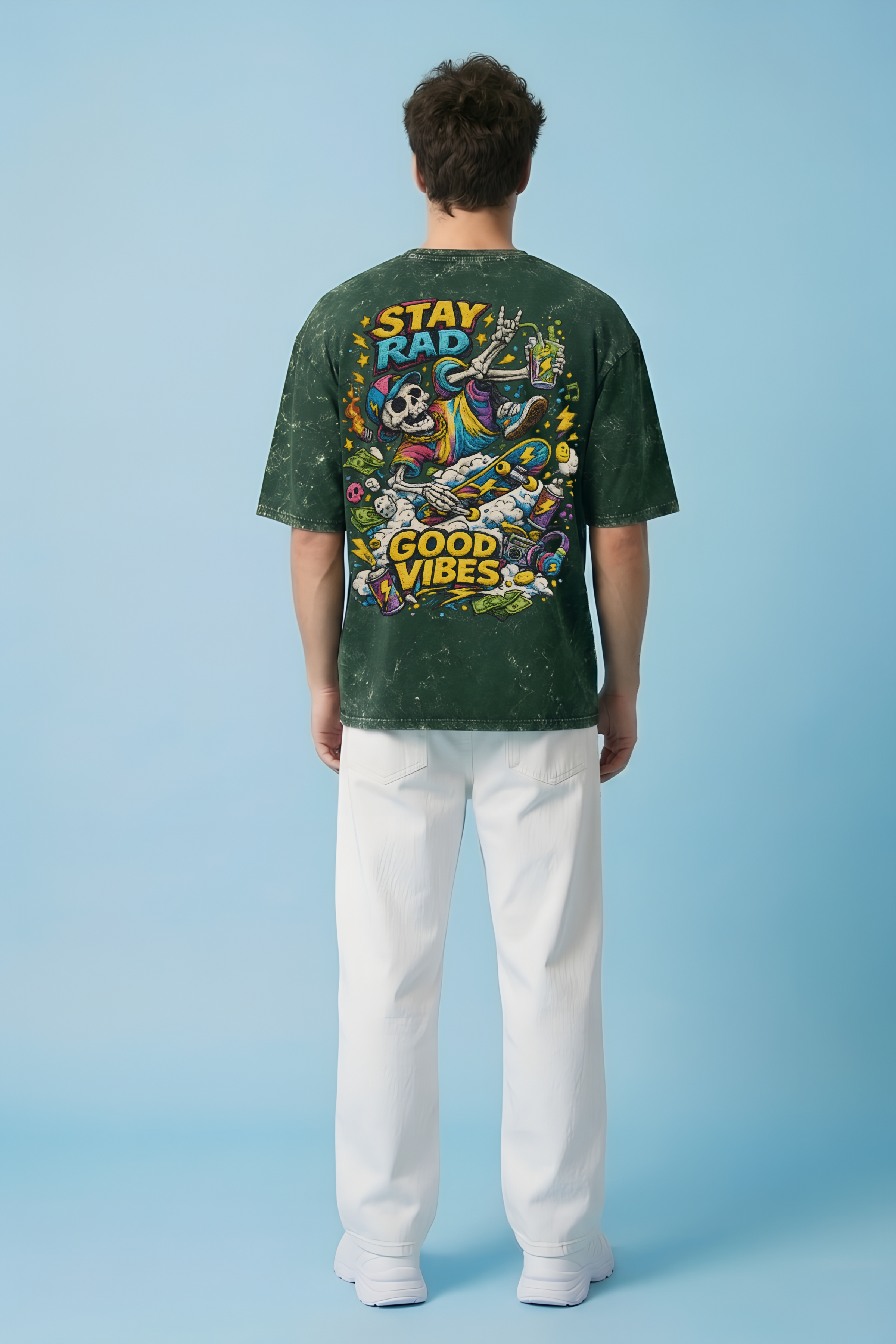 Stay Rad | Sketch Edition | Unisex Acid Washed Oversized Tee