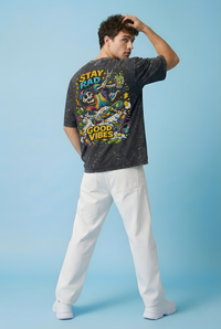 Stay Rad | Sketch Edition | Unisex Acid Washed Oversized Tee