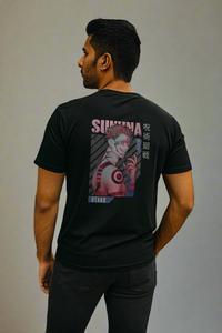 - Men’s Black Oversized Sukuna Anime T-Shirt – Front & Back Jujutsu Kaisen Graphic | Otaku Streetwear- 592.37