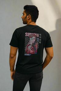 - Men’s Black Oversized Sukuna Anime T-Shirt – Front & Back Jujutsu Kaisen Graphic | Otaku Streetwear- 592.37